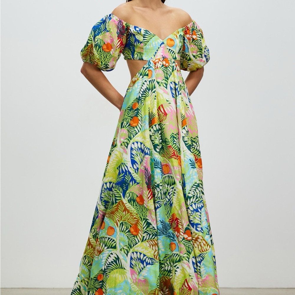 staud coliseum dress size 0 nwt capri tropical